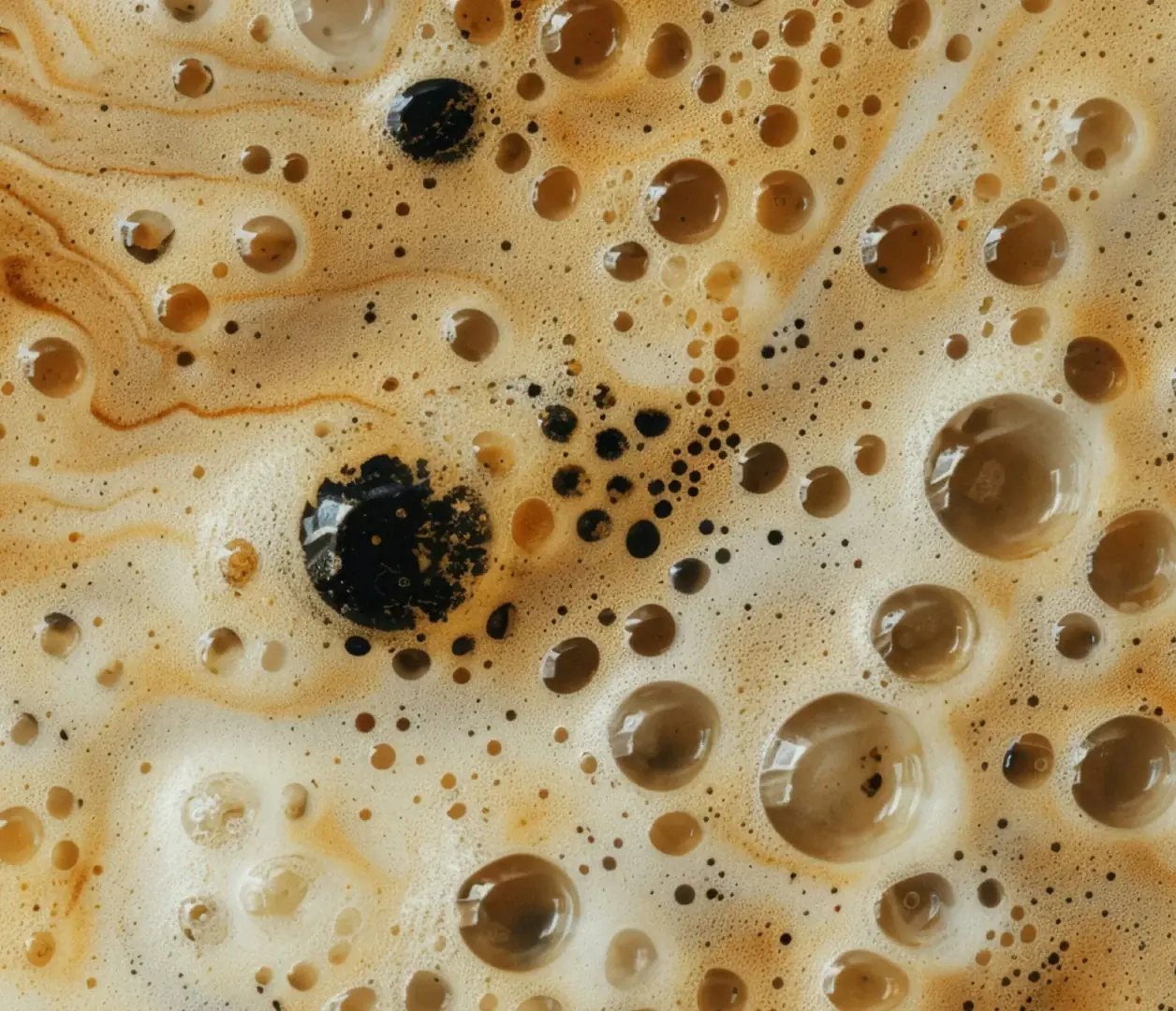 Espuma de café con burbujas